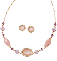 Misty Pink Necklace and Earring Gift Set