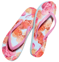 Breast Cancer Floral-Print Flip-Flop